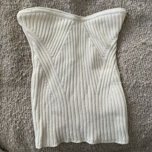 NWT strapless cream sweater top